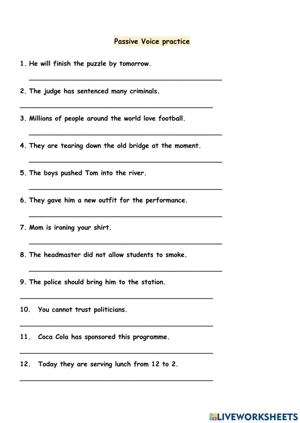 Passive voice practice