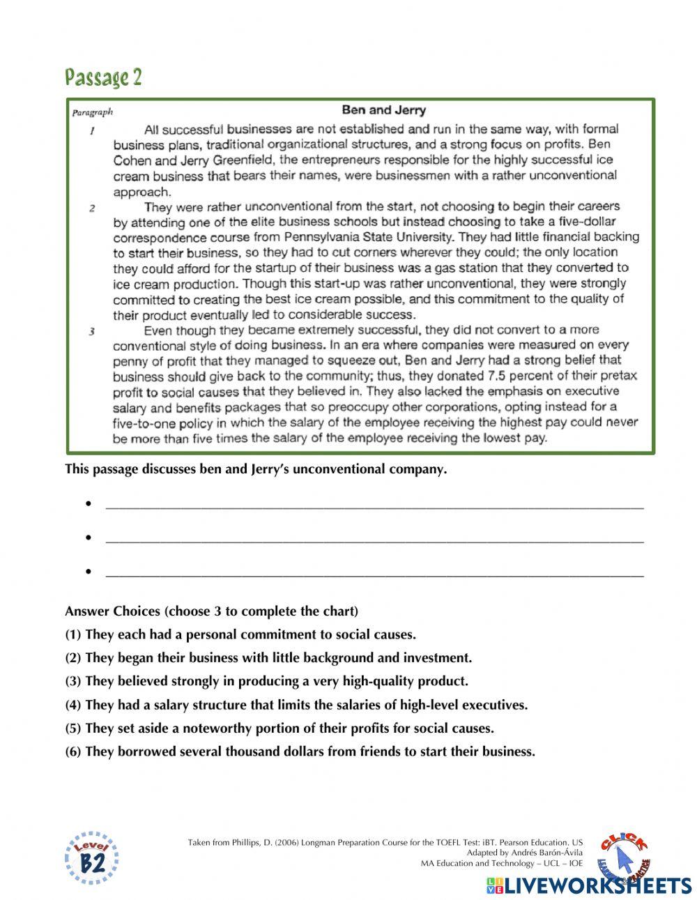 Reading Ex.: TOEFL (skills 9-10)