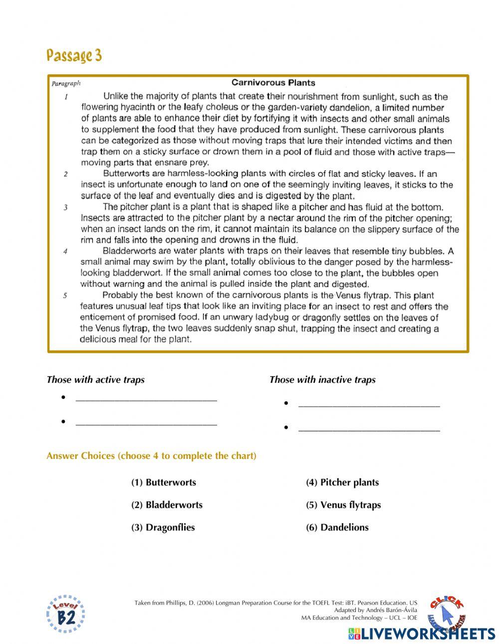 Reading Ex.: TOEFL (skills 9-10)