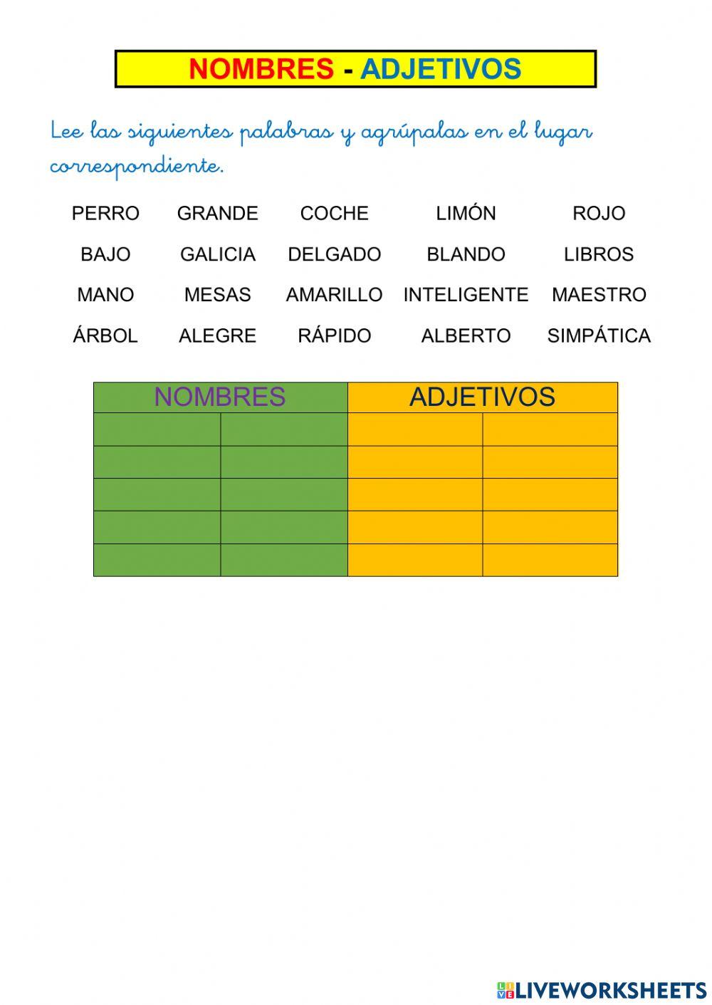Nombres-adjetivos