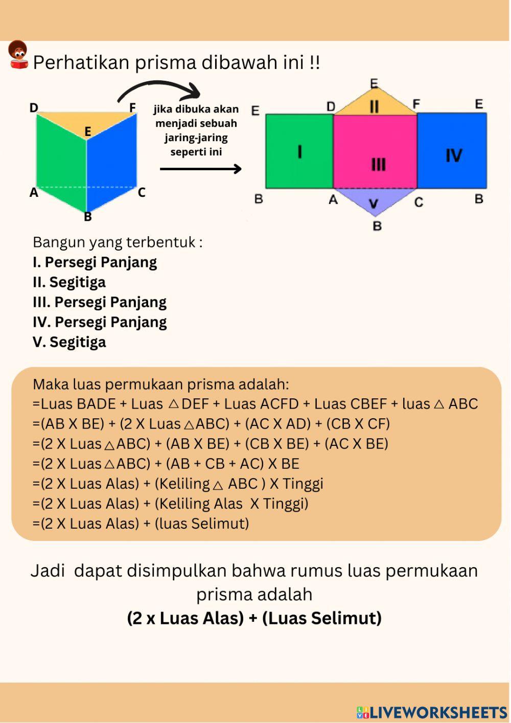 Media interaktif luas permukaan prisma