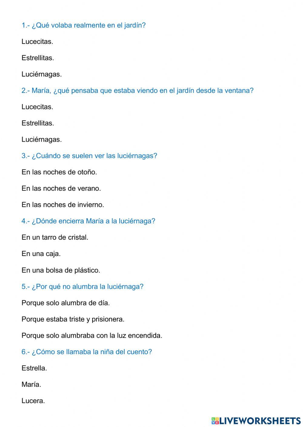 Comprensión lectora: Estrellas voladoras
