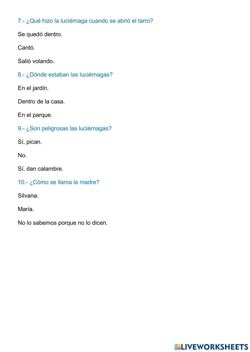 Comprensión lectora: Estrellas voladoras