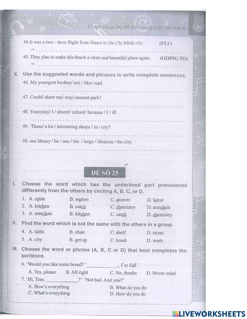 Đề 24 trong luyện đề thi vào cấp 2 tập 1