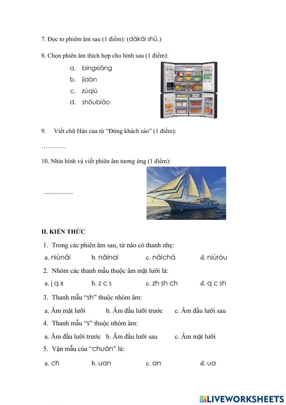 ĐỀ 2 - BÀI 2 - HSK1