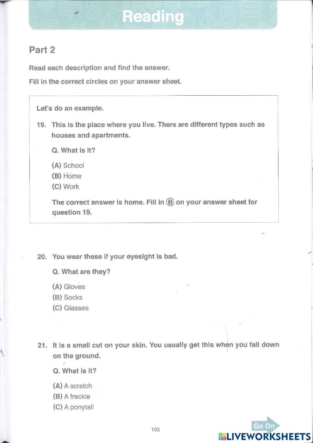 TOEFL PRIMARY STEP 1 (Practise test 1 phần 2)