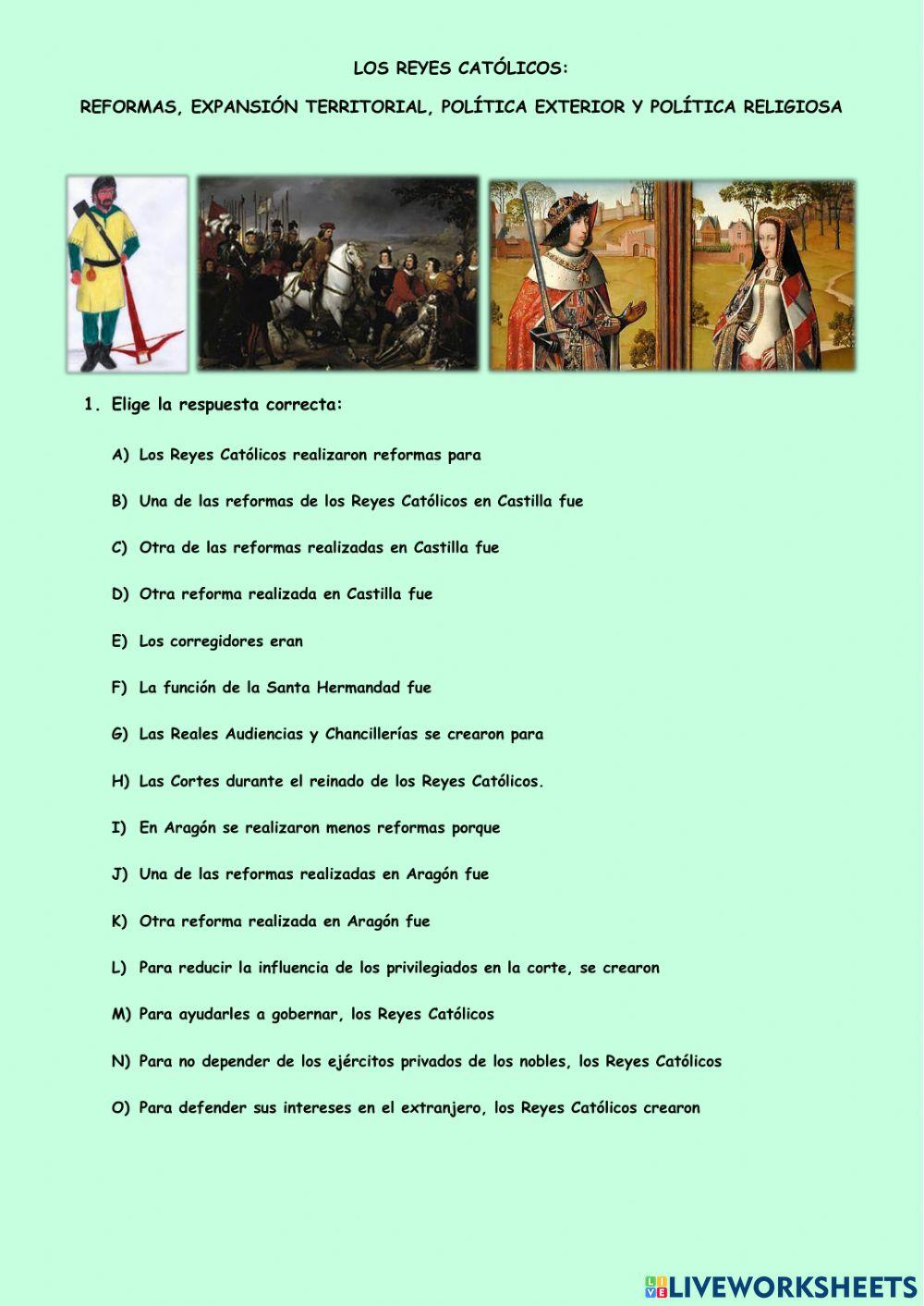 Los Reyes Católicos: reformas, expansión territorial y política exterior