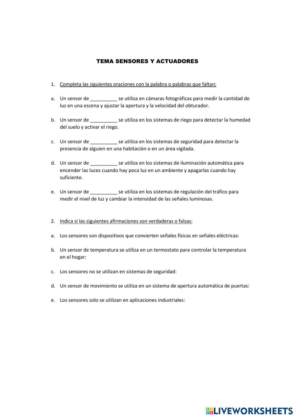 Sensores y actuadores