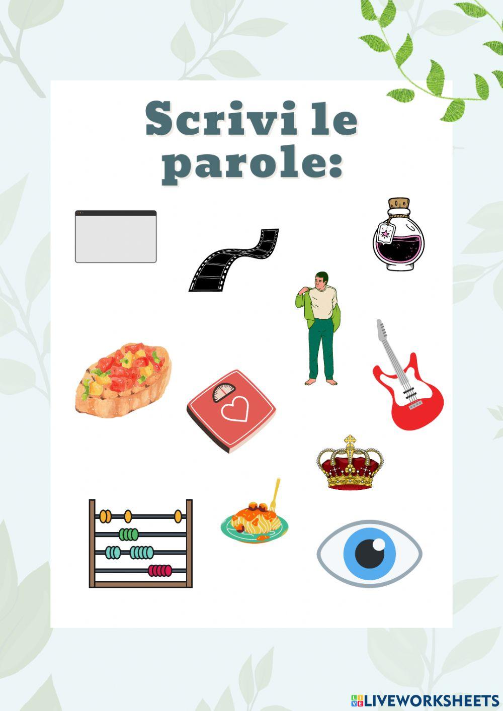 Scrivi le parole sentite