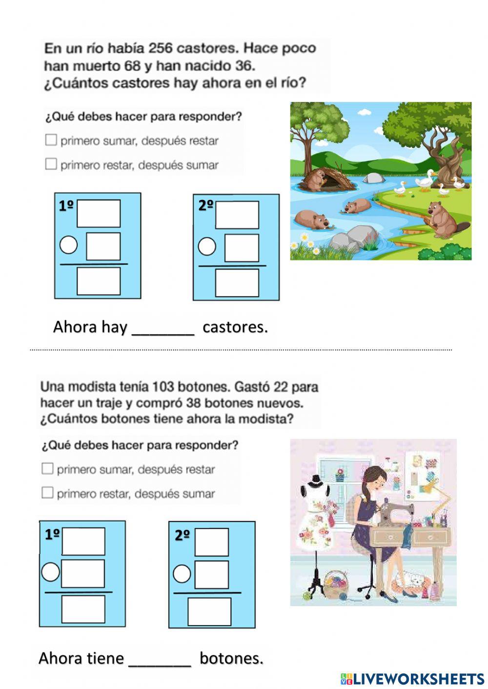 Problemas de 2 operaciones