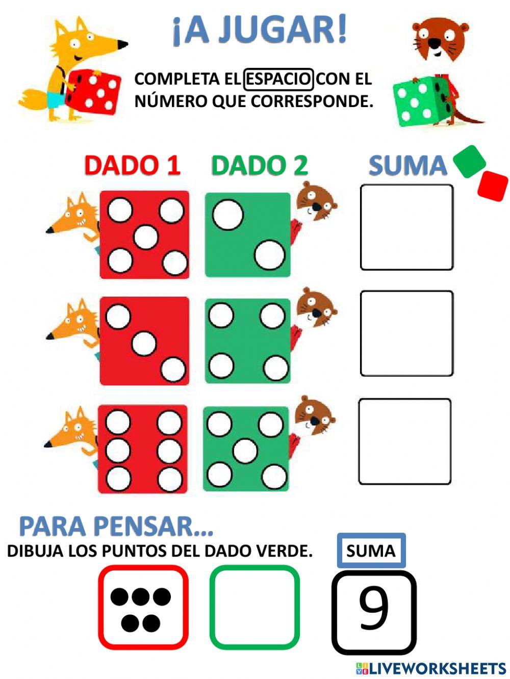 Sumas con dados