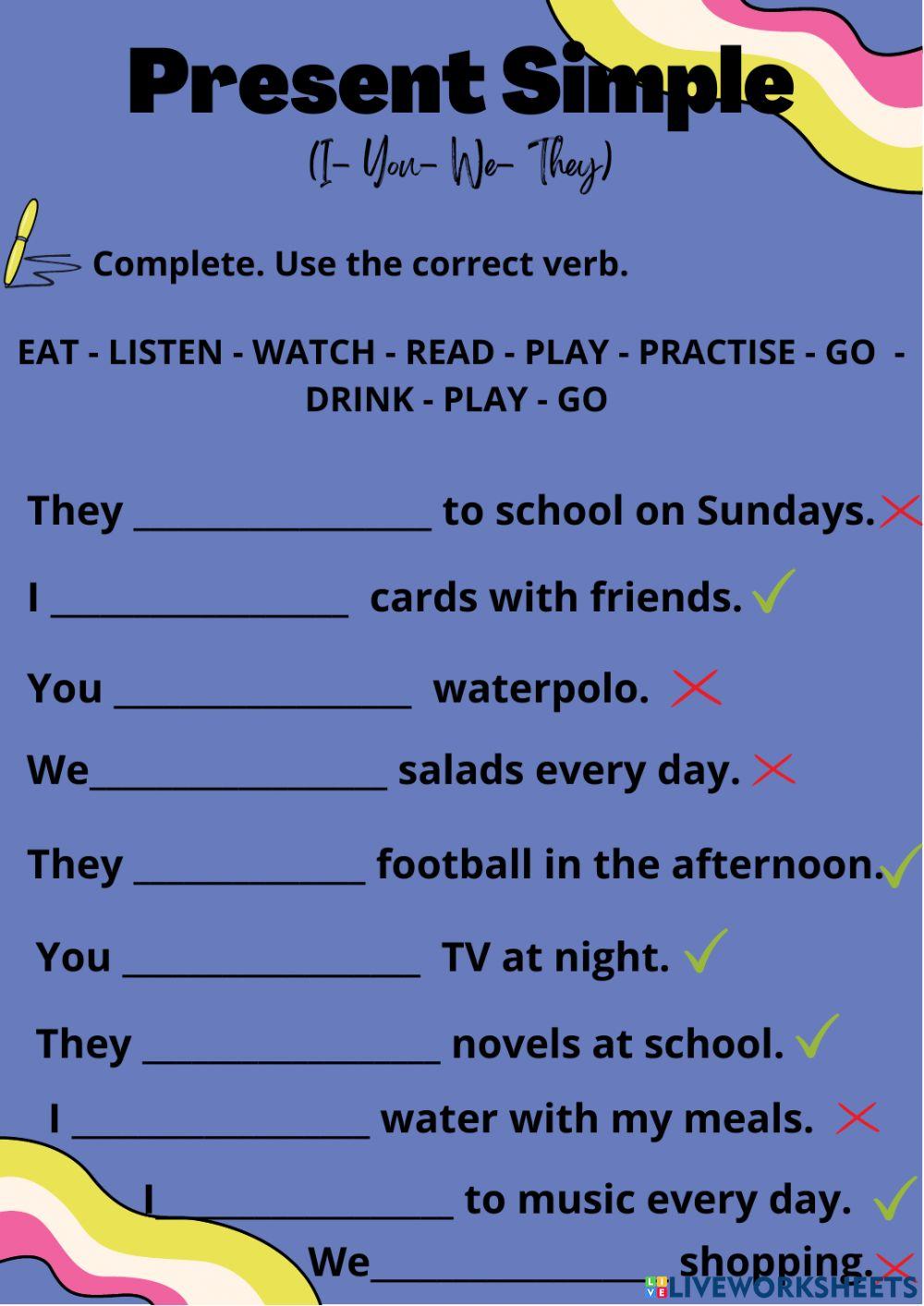 Present Simple (I-You-We-They)