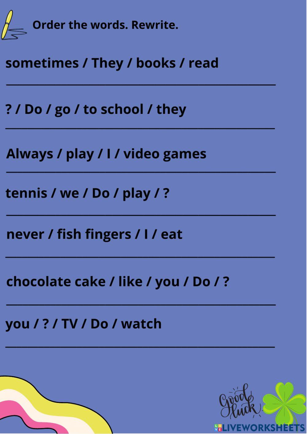 Present Simple (I-You-We-They)