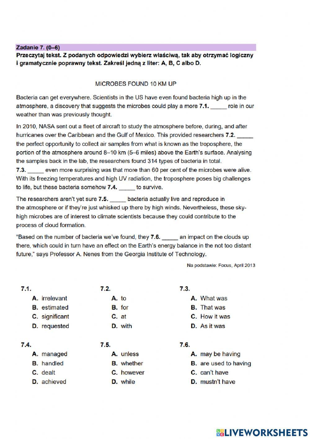 Matura rozszerzona Use of English