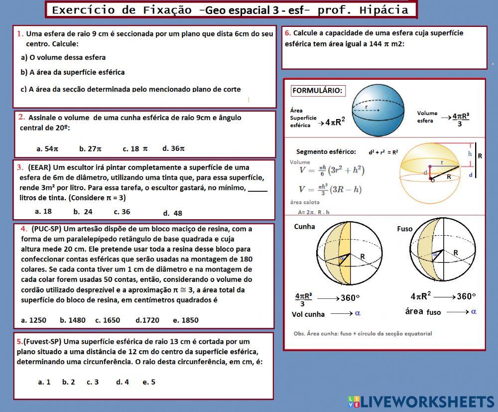 Esfera - geometria espacial