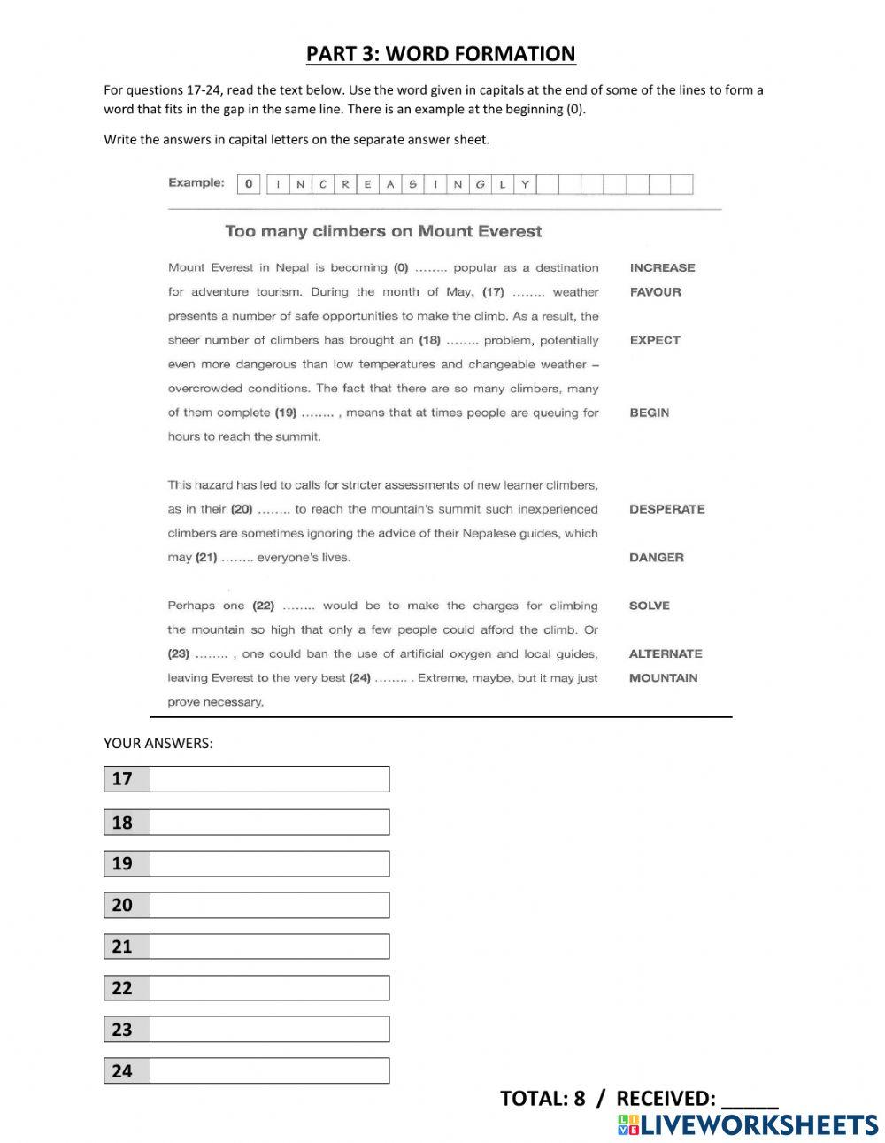 CAE Use of English Exam Practice Package 1