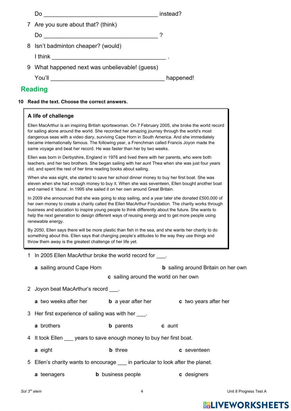 Sol-Elem 3rd-Unit 8 Progress test A