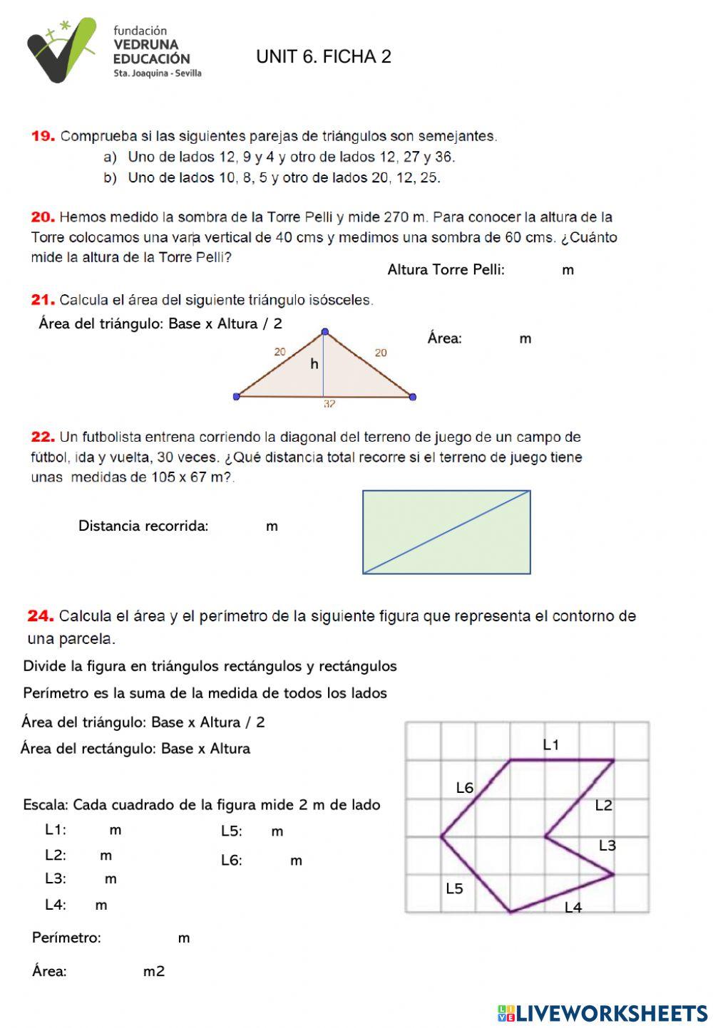 Semejanza y Pitágoras
