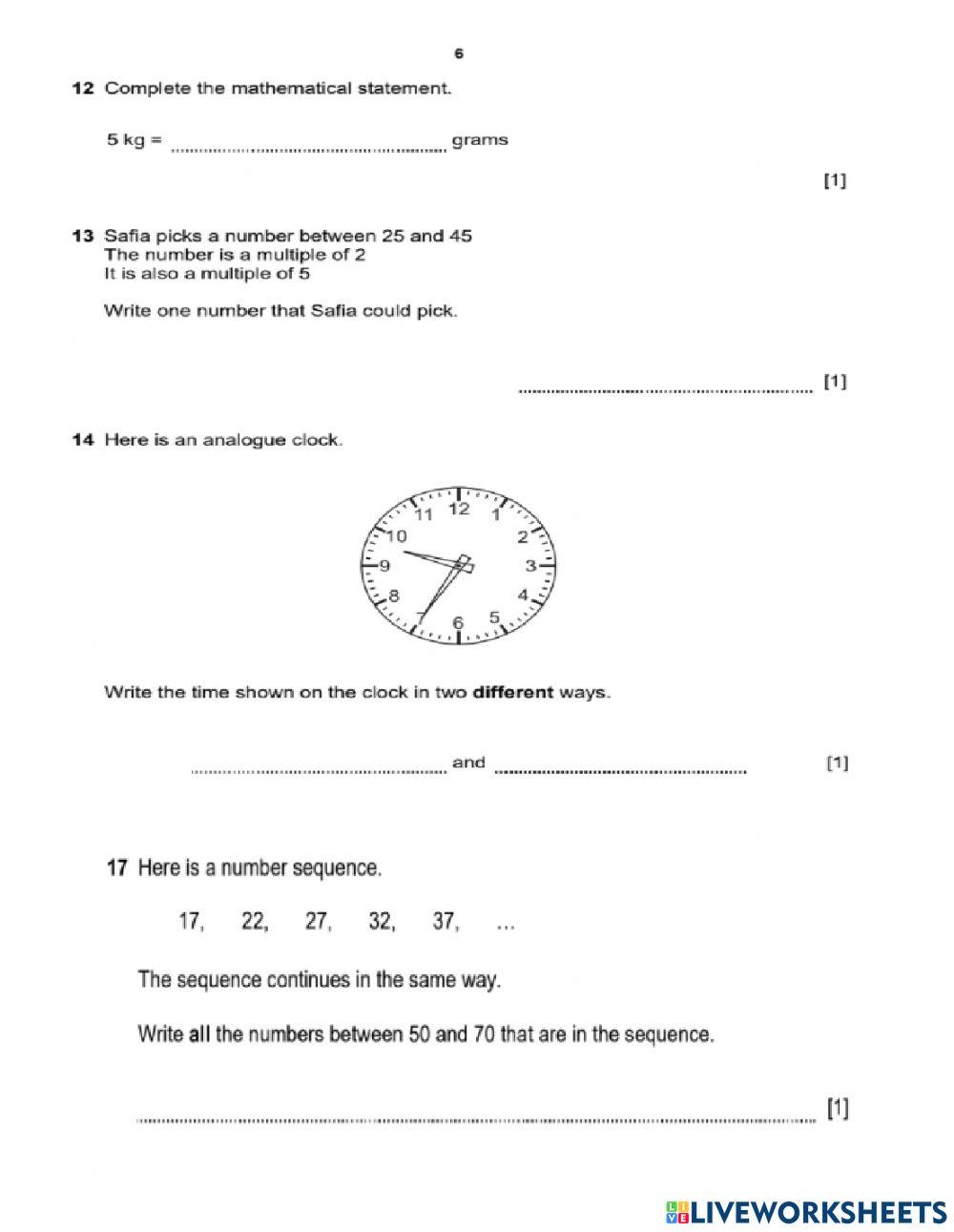 Maths practice 2
