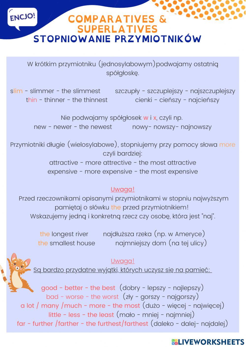 Comparatives & superlatives