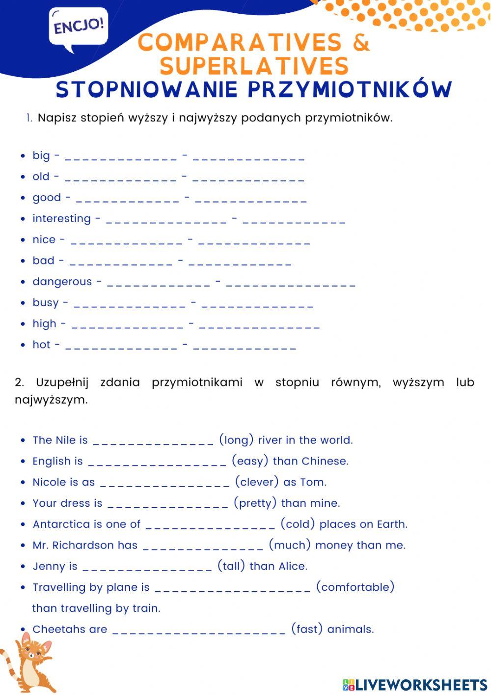 Comparatives & superlatives