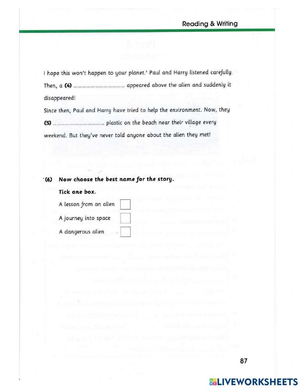 Reading test 5-Flyers skills builder 2- 