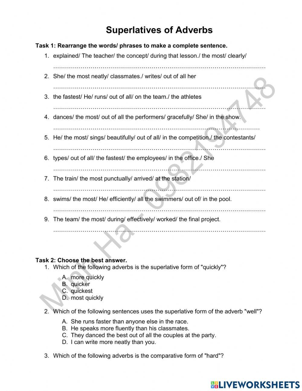 Superlatives of Adverbs