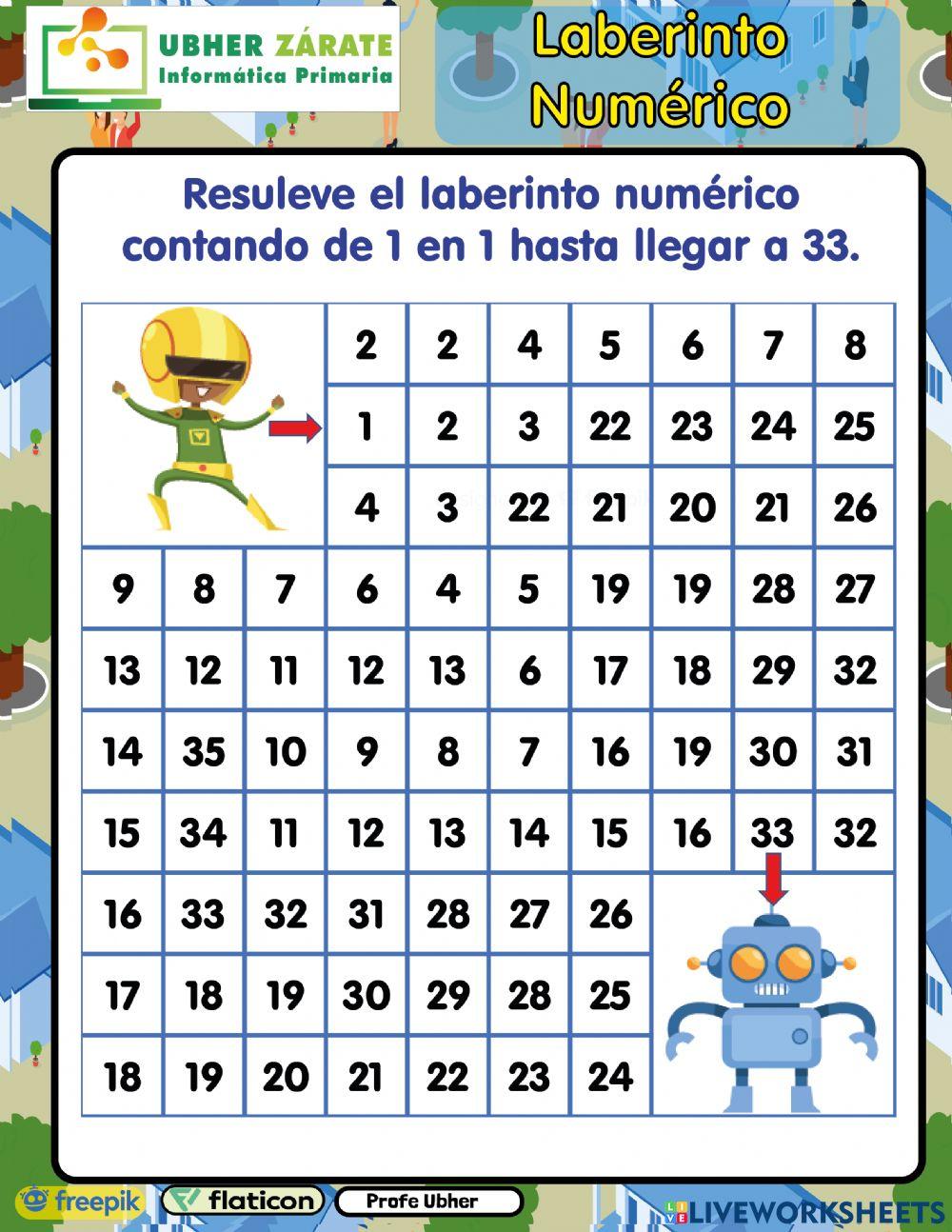 Laberinto Numérico de 1 en 1