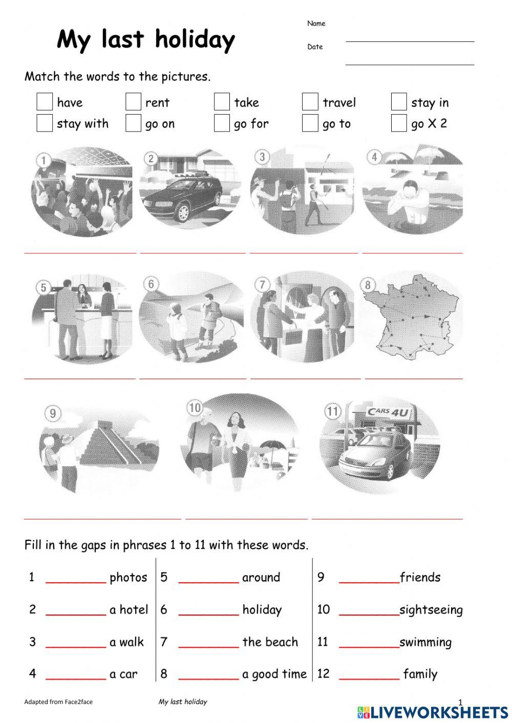 My last holiday workbook