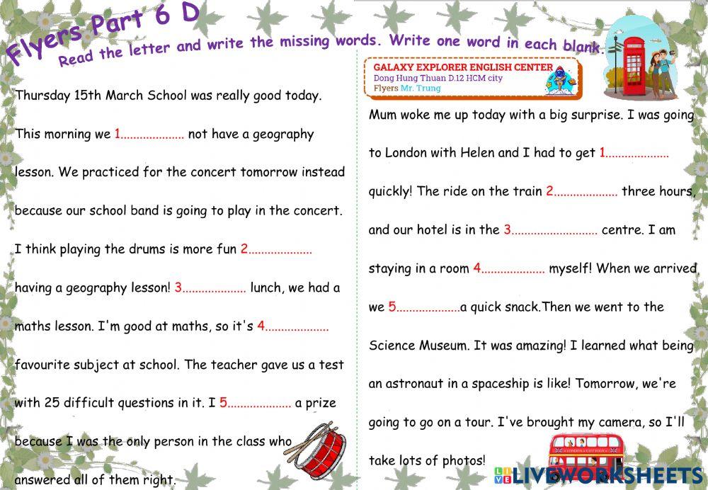 Flyers Part 7 Practice D