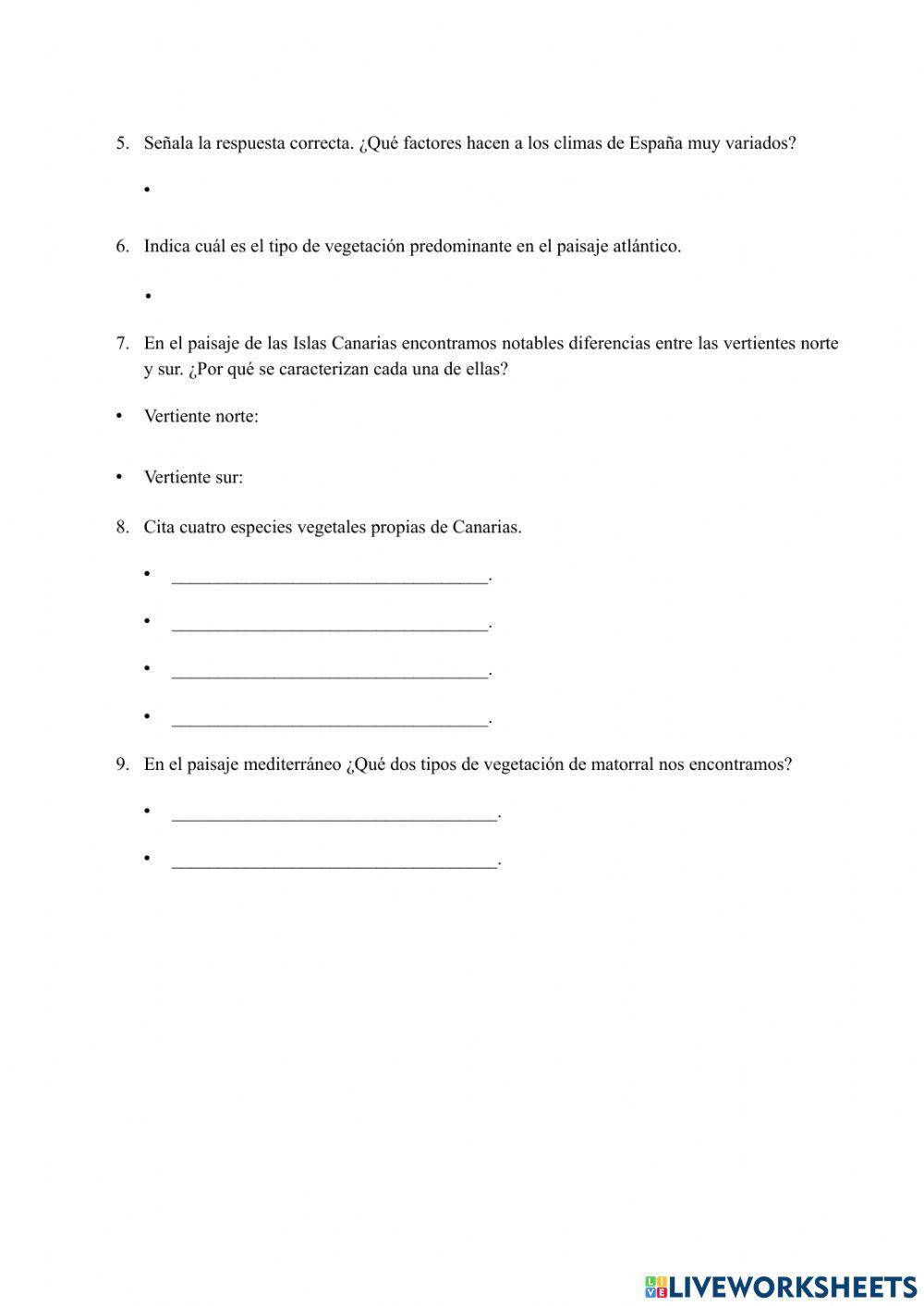 Control de los climas y paisajes de España