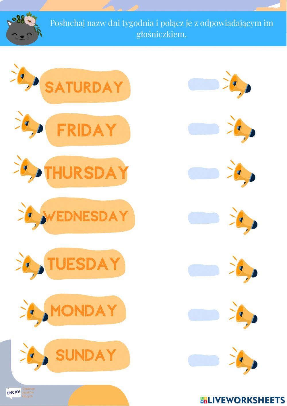 Days of the week maluchy