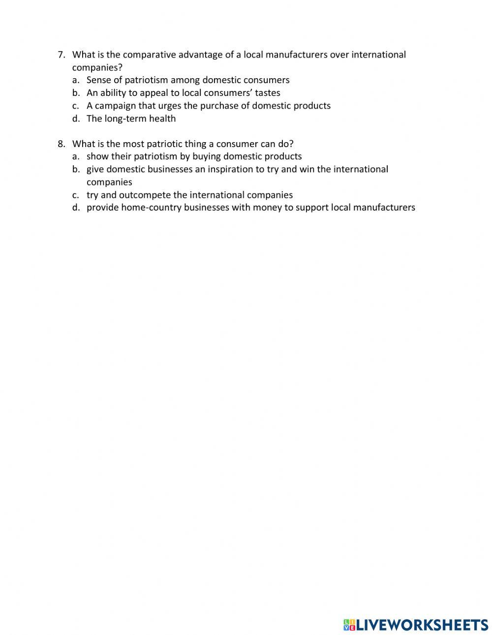 TRS6 - Economics (1) - Patriotic purchasing