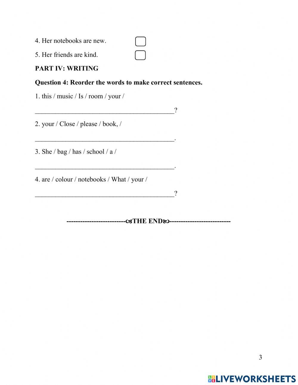 Mid-term test 1 - Grade 3