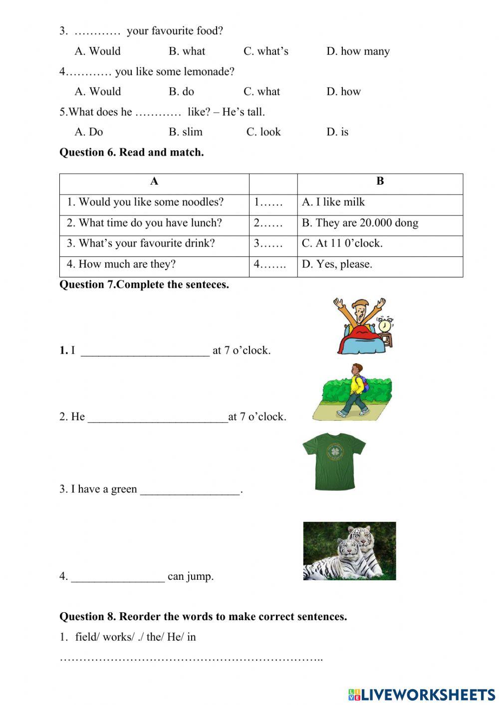 Grade 4 Test đề số 14