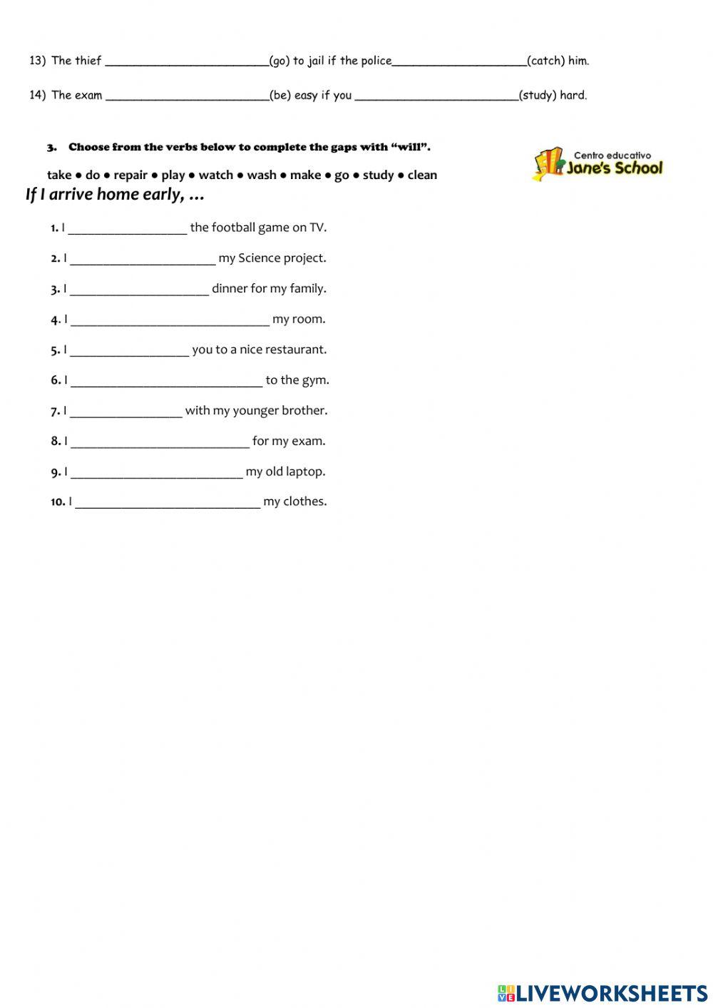 Will and first conditional 2