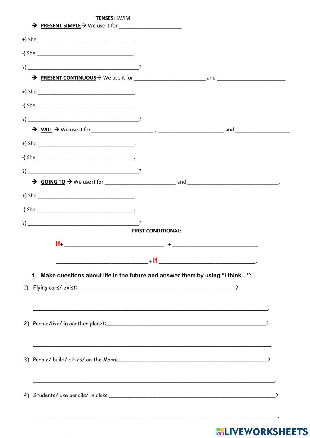 Will and first conditional+ reading