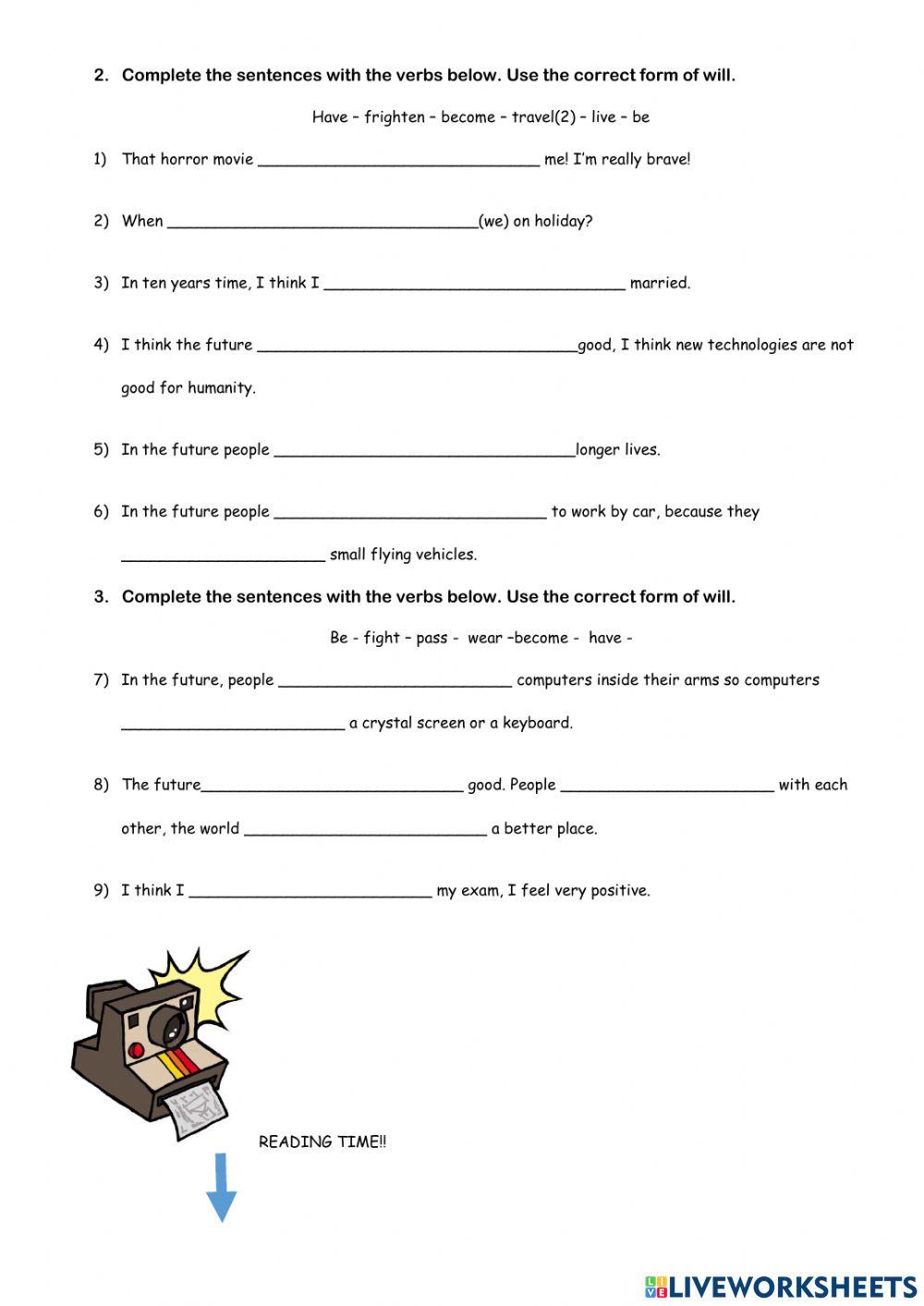 Will and first conditional+ reading