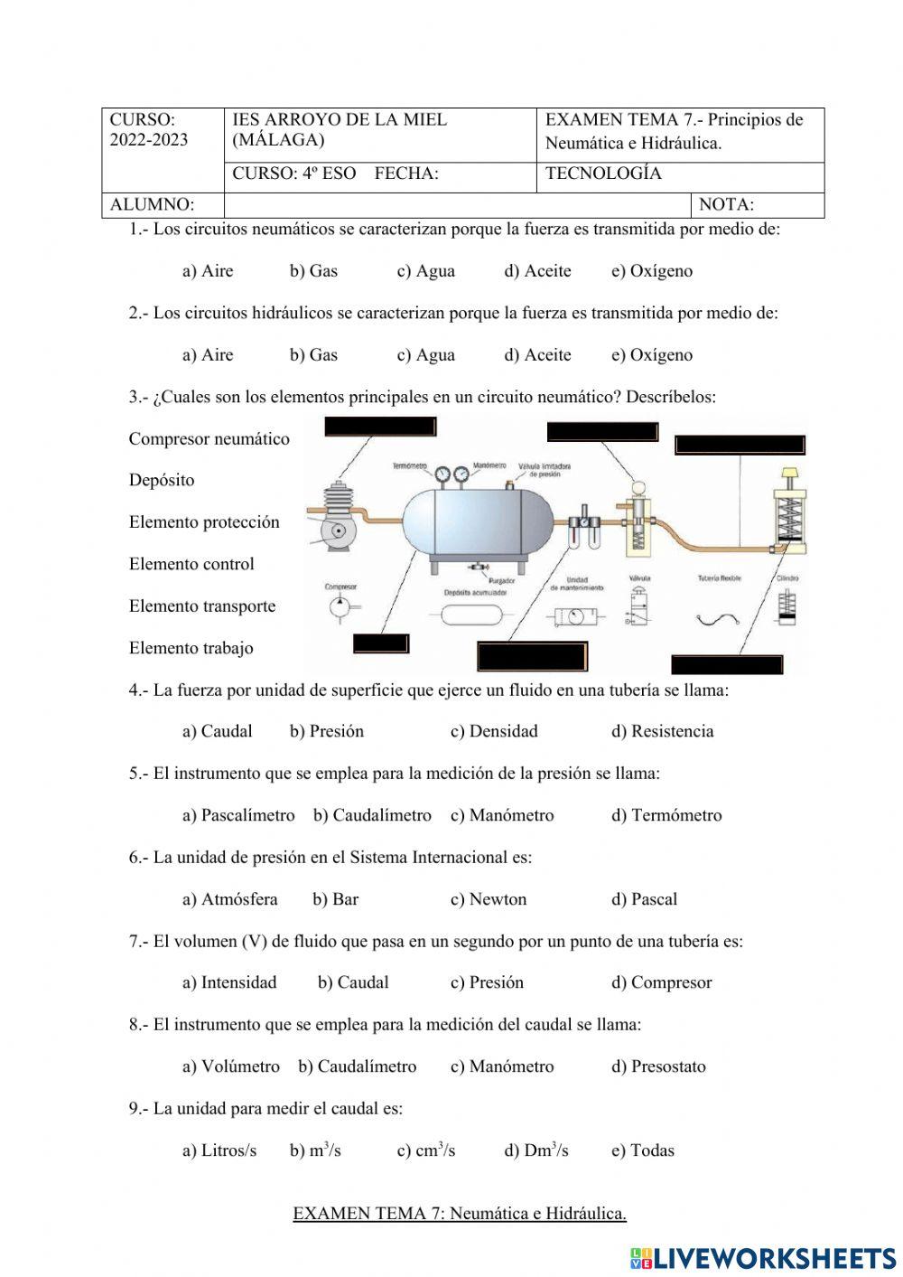 Examen Neumática e Hidráulica