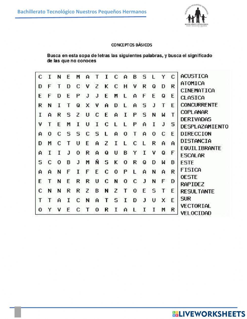 sopa de letras optica