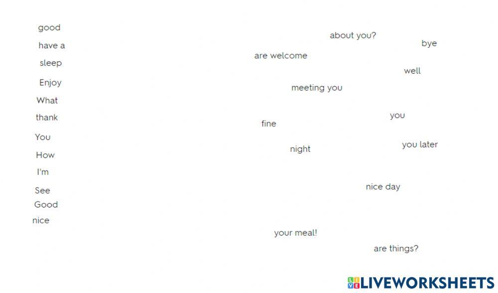 Unit 1 hello phrases