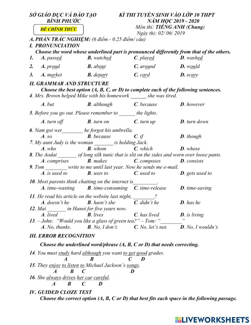 De tuyen sinh 2019-2020-2020-2021
