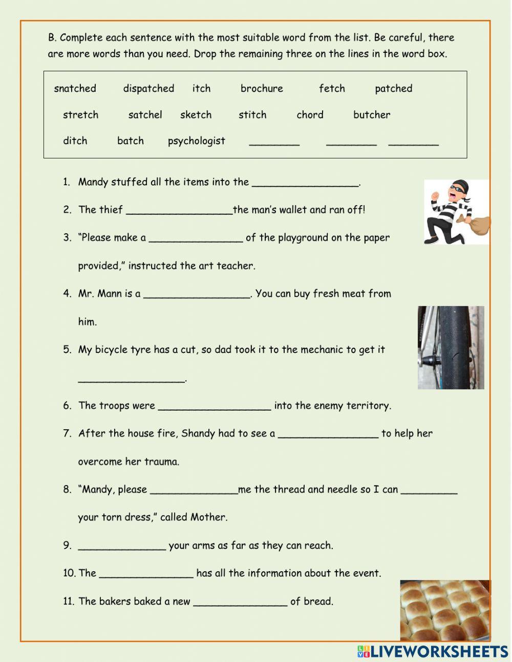 Vocabulary: CH words