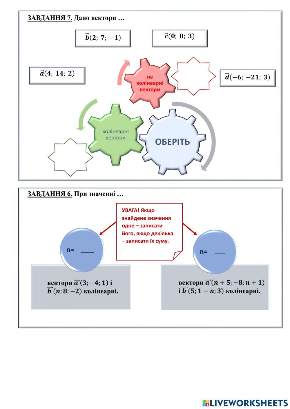 Дії над векторами. Колінеарність векторів.