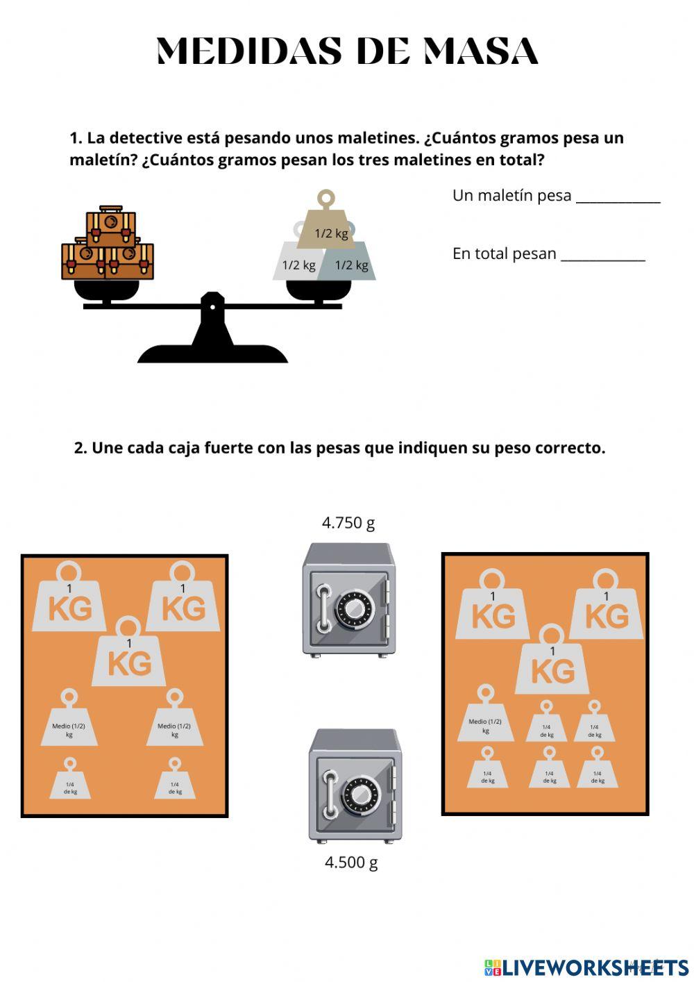 Medida de masa: pesas
