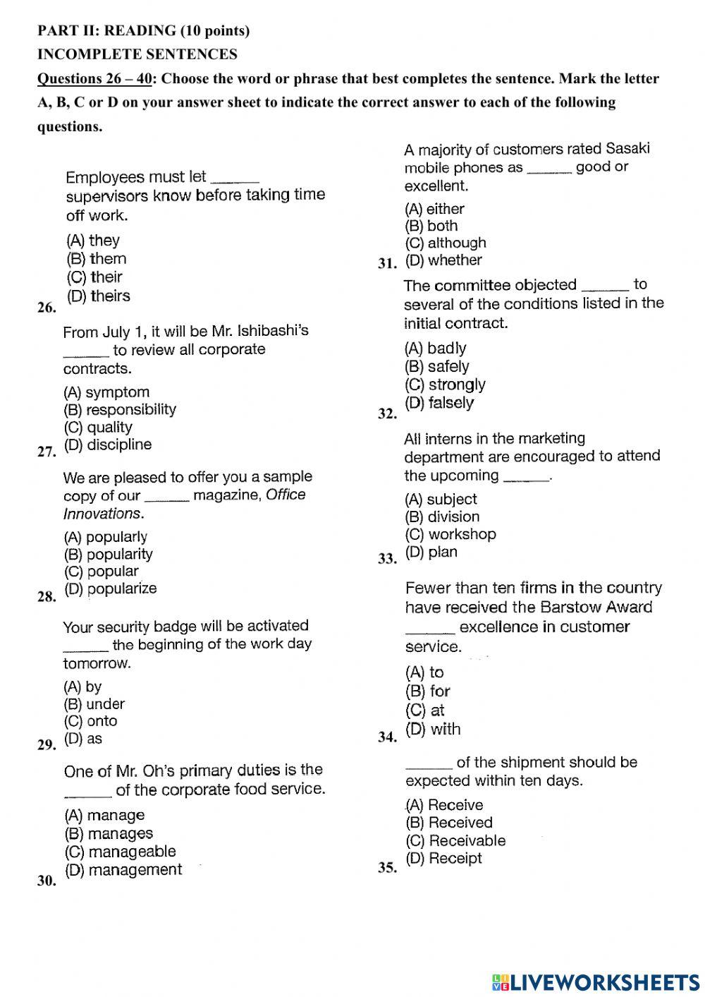 PRACTICE TEST - C3
