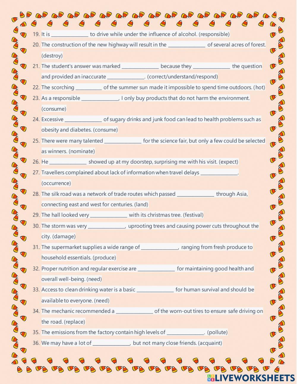 Word form (U6-10). Part 2