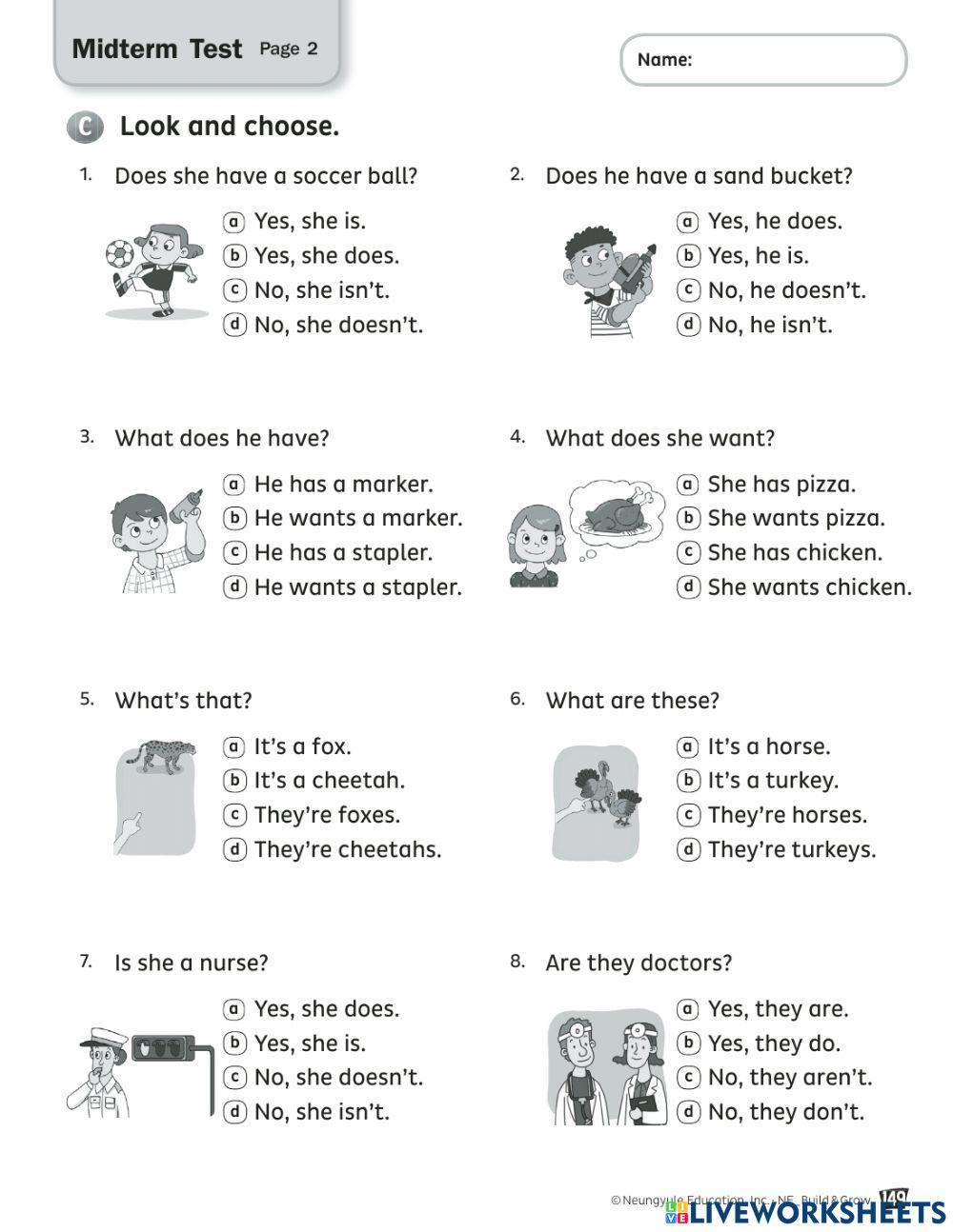 Come on Everyone 2 test Midterm T