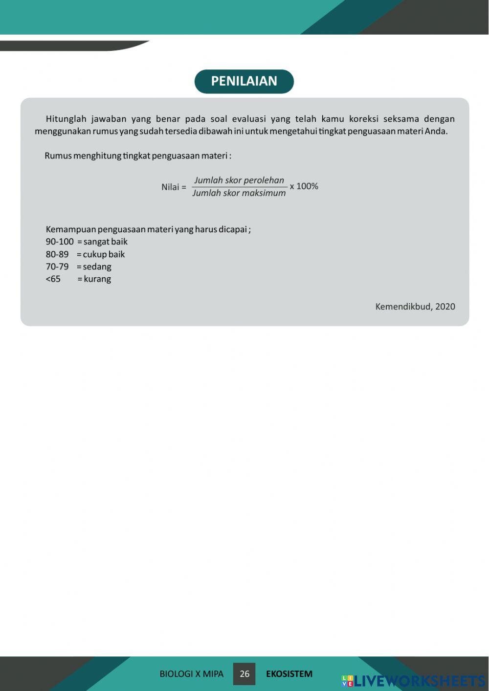 E-lkpd ekosistem berbasis discovery learning