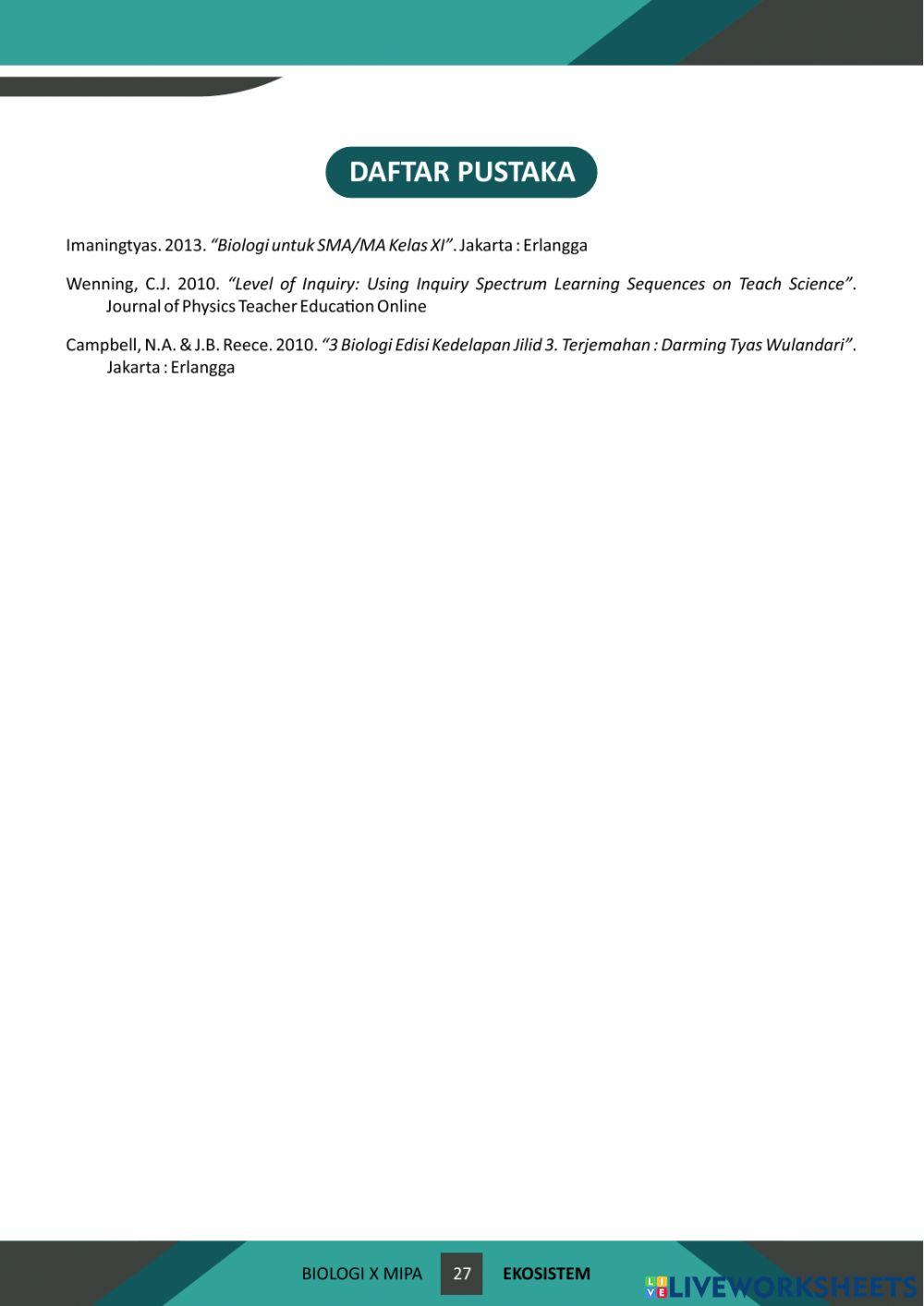 E-lkpd ekosistem berbasis discovery learning